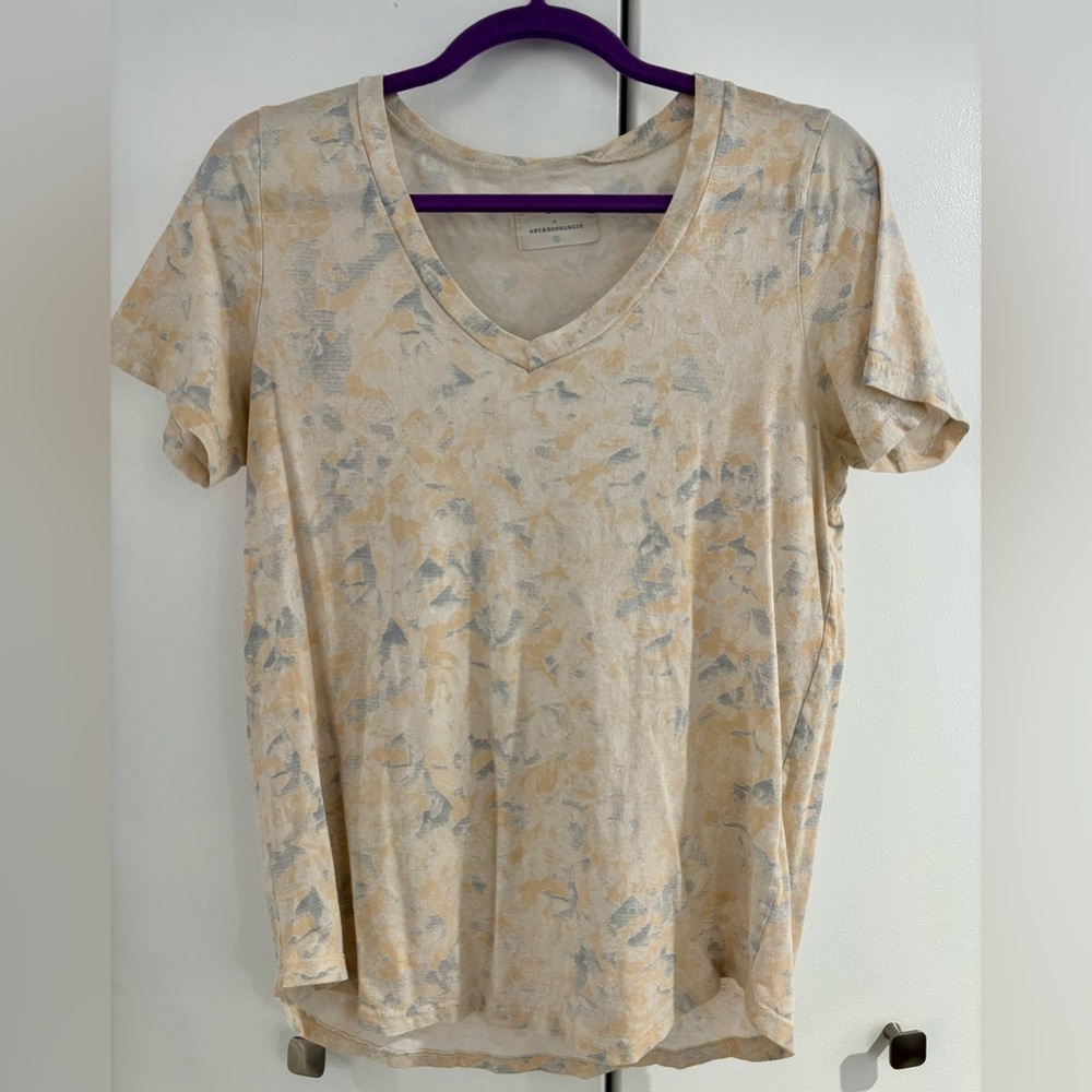 Sol Angeles Anthropologie Metallic Print Tee Size S